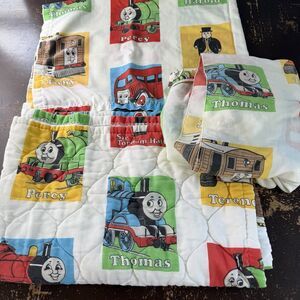Vintage Thomas Train Bed Set 55”x40” Comforter Top & Fitted Sheets 1992 Britt